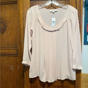 LOFT Women's Blush Pleated Blouse